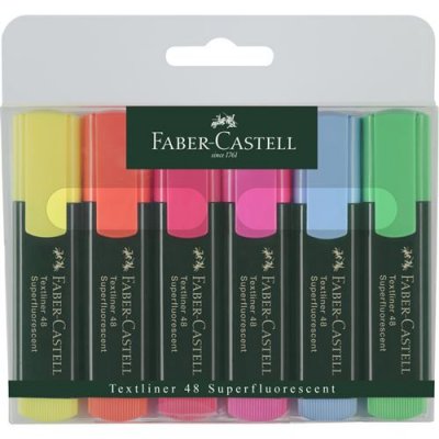 FABER-CASTELL  Surligneur TEXTLINER 48 REFILL, &eacute;tui de 6 - Lot de 4