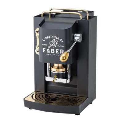 FABER  Pro Deluxe Macchina da Caff&egrave; Cialde 44mm Mat Black Ottone