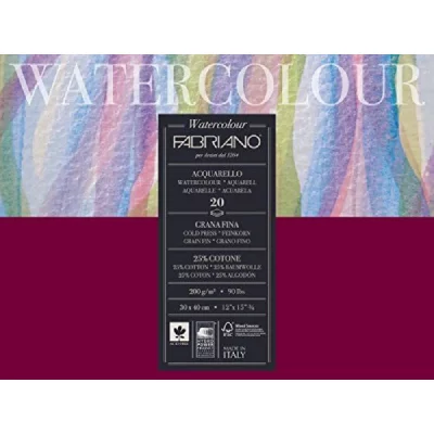 GENERIQUE FABRIANO Bloc Watercolour 20f 200g 30*40 blanc