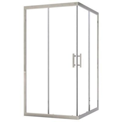 ONDEE Fa&ccedil;ade EKLA - Fa&ccedil;ades d'angle 80x185x0,6cm - Verre tremp&eacute; - Finitions chrom&eacute;
