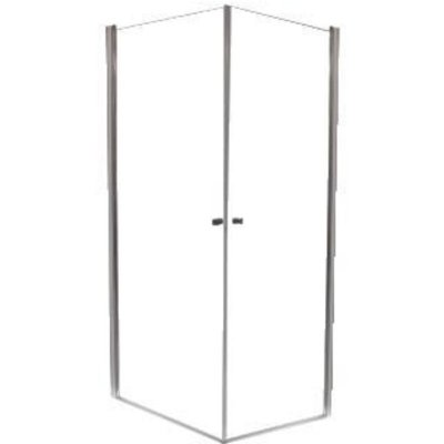 ONDEE Fa&ccedil;ade FRISCO - Finition Chrom&eacute; - Acc&egrave;s Angle - Verre Transparent - 90x194,5cm