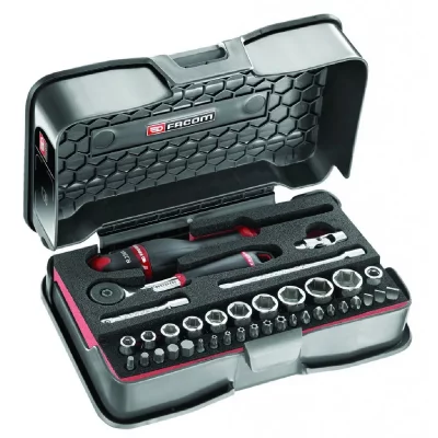 FACOM  - Coffret cliquet + douilles 1/4'' 6 pans - R.161-6M6PB