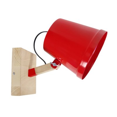 TOSEL Factory applique bois hetre t&ocirc;le acier 20x15x28 cm rouge 31682