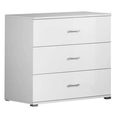 ALTOBUY FADILY - Commode 3 Tiroirs Laqu&eacute;e Blanc - 