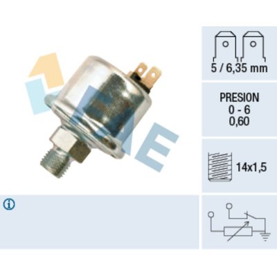 FAE  Capteur, pression d'huile 14580 RENAULT,5 (122_),5 Kasten (238_)