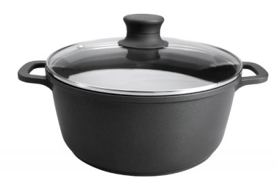 LACOR Faitout 24 cm avec couvercle -  - Noir - Fonte Aluminium
