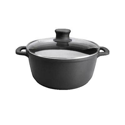 LACOR Faitout 30 cm avec couvercle - - Noir - Fonte Aluminium