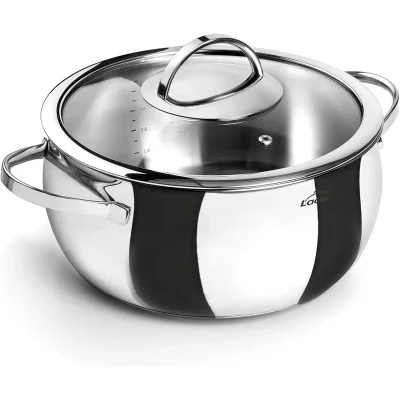 Faitout Belly en inox + couvercle - D: 24 cm