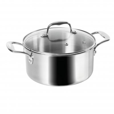 SITRAM Faitout Rapsody en inox avec couvercle &Oslash; 24 cm Gris 
