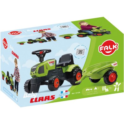 FALK  Tracteur &agrave; chevaucher avec remorque Claas Axos 310 Vert