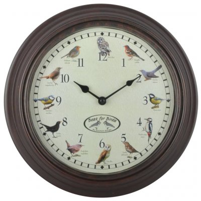 Fallen Fruits Horloge Musicale Motif Oiseau Marron
