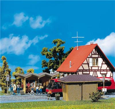 FALLER  - Mod&eacute;lisme accessoires de d&eacute;cor H0 - 2 aubettes de bus