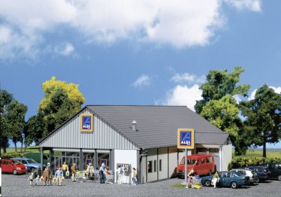 FALLER  Supermarch&eacute; ALDI Sud/Nord-H0 - B&acirc;timent pour train miniature