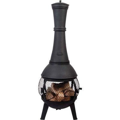 ESSCHERT DESIGN Fancy Flames - Chauffe-terrasse en fonte et contour en maille