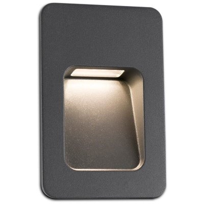 FARO BARCELONA Faro - Applique ext&eacute;rieure encastrable Nase-2 LED IP44 - Gris 13,5 cm