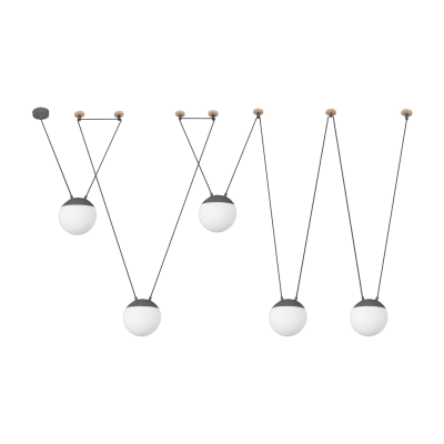 FARO BARCELONA  28376&nbsp;&ndash;&nbsp;5L&nbsp;&ndash;&nbsp;Mine Suspension 5&nbsp;lumi&egrave;res Gris