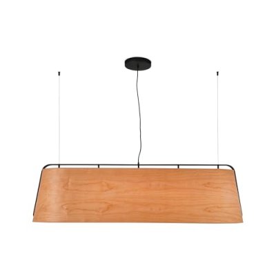FARO  Barcelona 29849- STOOD Lampe suspension noire et bois 5L