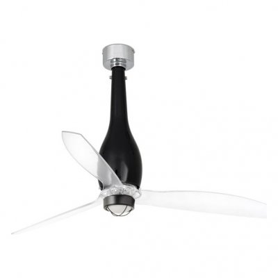 FARO  Barcelona 32002-10- ETERFAN LED Ventilateur de plafond noir brillant/transparent avec moteur DC