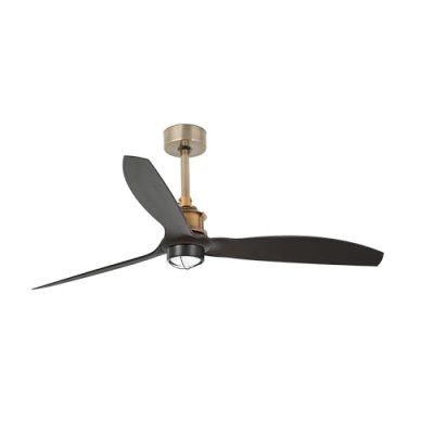 FARO INDOOR Faro JUST FAN LED Vieil Or, Ventilateur de Plafond Noir, 3000K