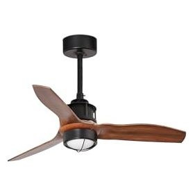 FARO  JUST - LED Noir, Ventilateur de Plafond en Bois 81cm, 3000K