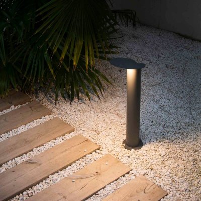FARO BARCELONA Faro Lotus - Borne d'ext&eacute;rieur LED gris fonc&eacute; 18W 3000K IP65
