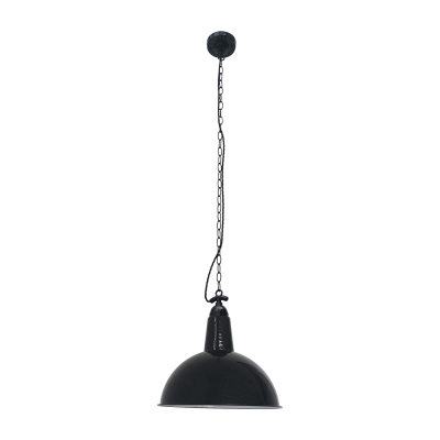 FARO BARCELONA Faro Lou - Suspension &Agrave; 1 Ampoule En Forme De D&ocirc;me Noir, E27