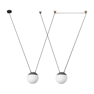 FARO BARCELONA Faro Mine 28376-2l - Plafonnier &Agrave; 2 Ampoules En Bois, Gris Fonc&eacute;, E27