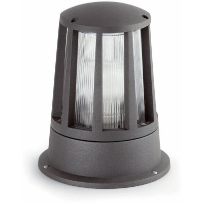 FARO BARCELONA Faro Surat - 1 Pi&eacute;destal D'ext&eacute;rieur L&eacute;ger Gris Fonc&eacute; Ip54, E27