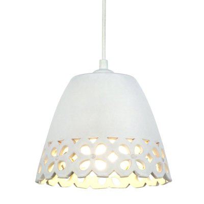 TOSEL Faro suspension c&eacute;ramique peinture &eacute;co - 17x17x80 cm - creme