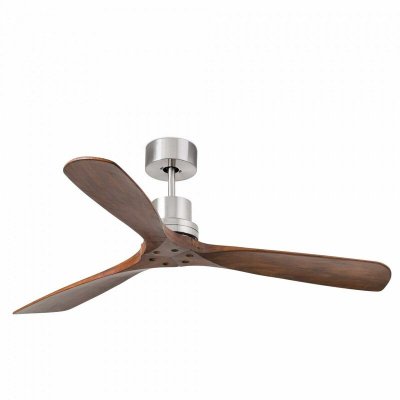 FARO BARCELONA Faro - Ventilateur de plafond Lantau Nickel Noyer 132 cm