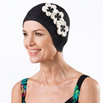 FASHY  bonnet de bain en caoutchouc pour femme noir noir