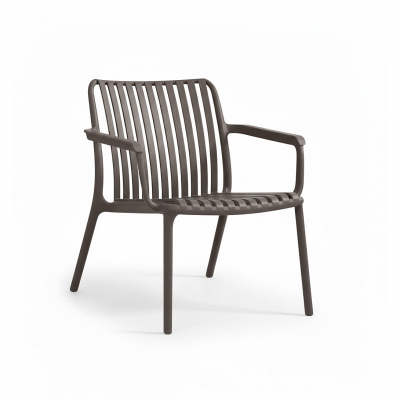 JARDILINE Fauteuil Bas De Jardin En R&eacute;sine Pp 50 % Recycl&eacute;, Taupe - 