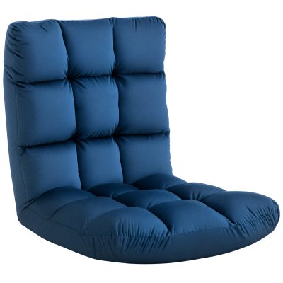 HOMCOM Fauteuil convertible dossier multipositions polyester bleu roi