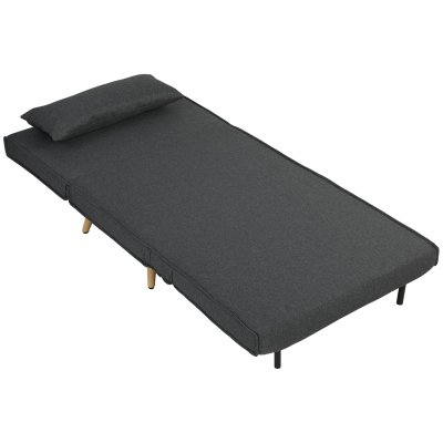 HOMCOM Fauteuil Convertible Style Nordique R&eacute;glable Coussin Anthracite