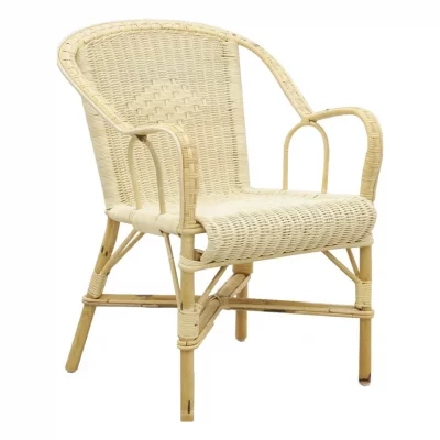 AUBRY GASPARD Fauteuil crapaud en manau et moelle de rotin naturelle