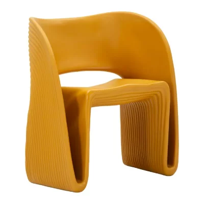 MAURO FERRETTI Fauteuil d'ext&eacute;rieur en poly&eacute;thyl&egrave;ne moutarde 65 x 57,5 x 76 cm