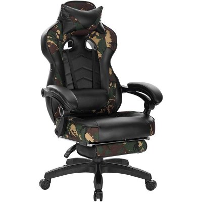 WOLTU Fauteuil de bureau.chaise de gaming avec appuie-t&ecirc;te.si&egrave;ge en similicuir.camouflage