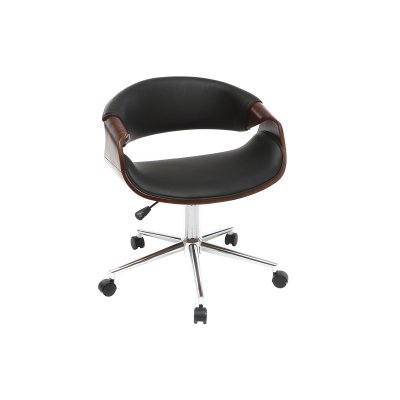 Fauteuil de bureau design bois aramis - Noyer / noir - Noyer / noir