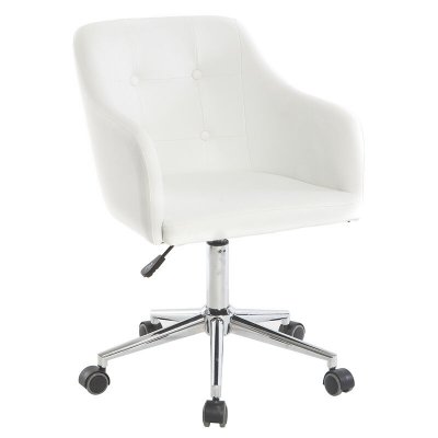 Fauteuil de bureau design tissu BALTIK - Blanc - Blanc