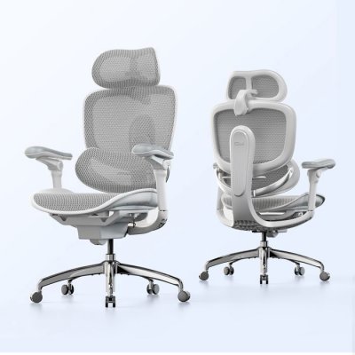 Fauteuil de bureau ergonomique C300 V2 - Accoudoirs 8D - Maille respirante - Gris