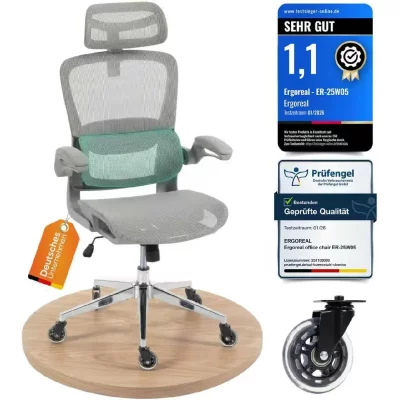 Fauteuil de bureau ergonomique, charge maximale de 120 kg gris