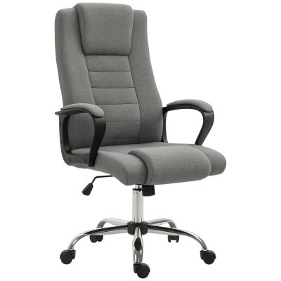Fauteuil de bureau manager ergonomique grand confort hauteur r&eacute;glable pivotant 360&deg; lin