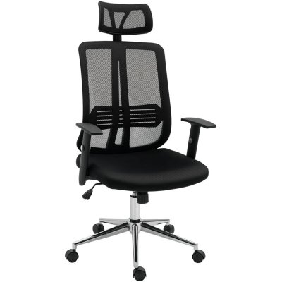 Fauteuil de bureau manager r&eacute;glable tissu maille polyester noir