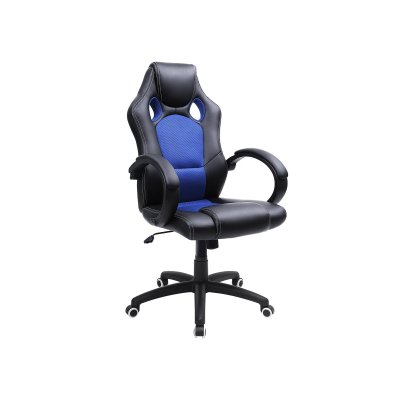 SONGMICS Fauteuil de bureau noir bleu