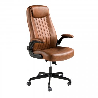 Fauteuil De Bureau Pivotant En Similicuir Marron