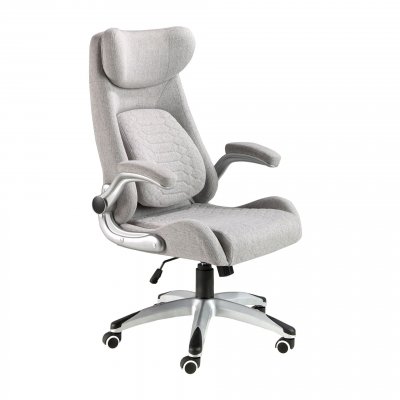 Fauteuil de bureau pivotant en tissu gris 4224, 73 x 69 x 114 cm -