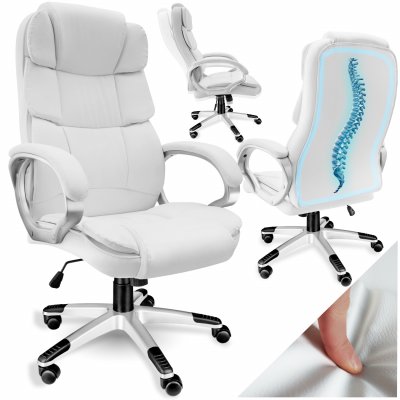 TECTAKE Fauteuil de direction bureau accoudoirs bois Rotatif &agrave; 360&deg; et
