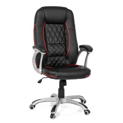 MYBUERO Fauteuil de direction RELAX AB100 simili cuir noir/rouge 