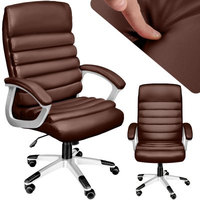 Fauteuil de direction rembourrage ondul&eacute; marron