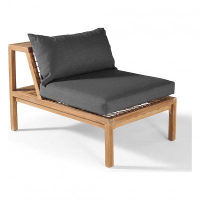OVIALA Fauteuil de jardin - 173 x 105 x 68,5 cm - Bois -  - Gris